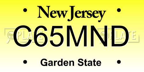C65MND New Jersey License Plate