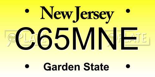 C65MNE New Jersey License Plate