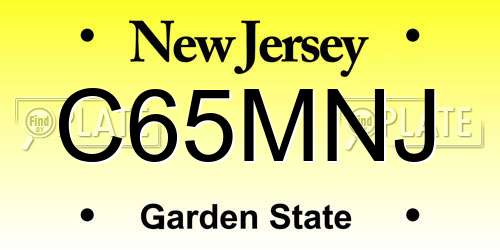 C65MNJ New Jersey License Plate