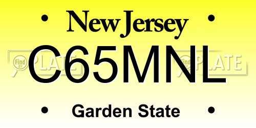 C65MNL New Jersey License Plate