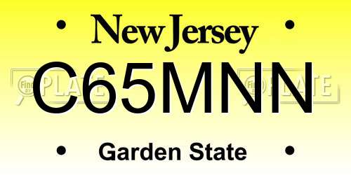 C65MNN New Jersey License Plate