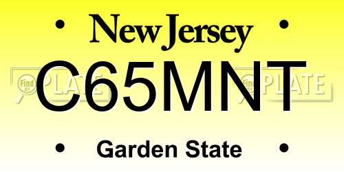 C65MNT New Jersey License Plate