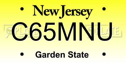 C65MNU New Jersey License Plate