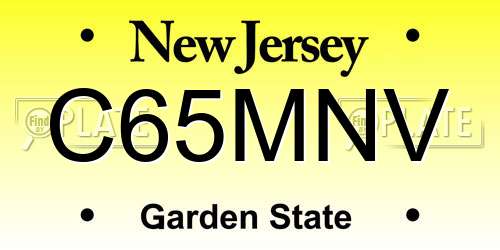 C65MNV New Jersey License Plate