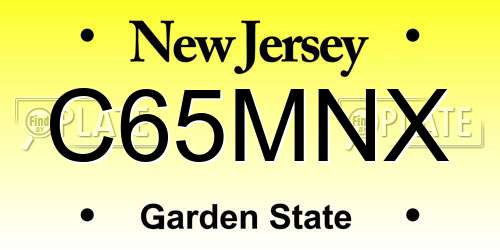 C65MNX New Jersey License Plate