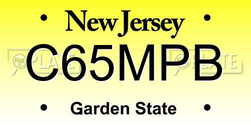 C65MPB New Jersey License Plate