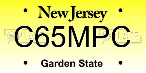 C65MPC New Jersey License Plate