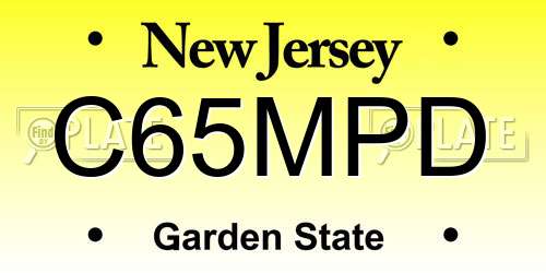 C65MPD New Jersey License Plate