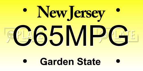 C65MPG New Jersey License Plate