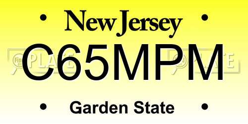 C65MPM New Jersey License Plate