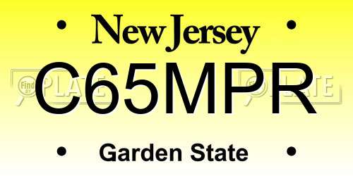 C65MPR New Jersey License Plate