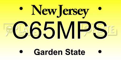 C65MPS New Jersey License Plate