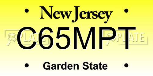 C65MPT New Jersey License Plate