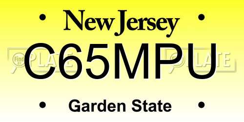 C65MPU New Jersey License Plate