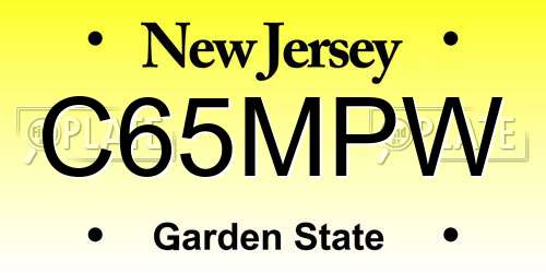 C65MPW New Jersey License Plate