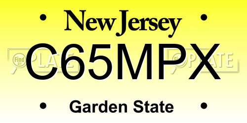 C65MPX New Jersey License Plate