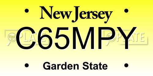 C65MPY New Jersey License Plate