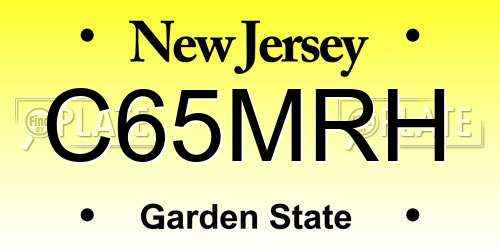 C65MRH New Jersey License Plate