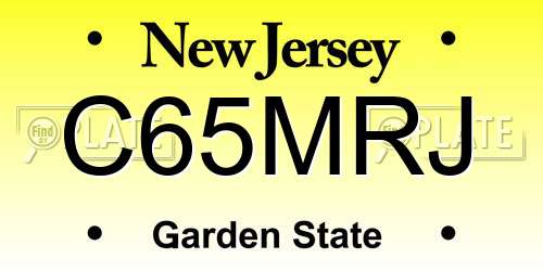 C65MRJ New Jersey License Plate