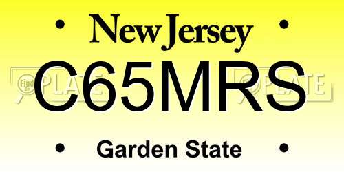C65MRS New Jersey License Plate