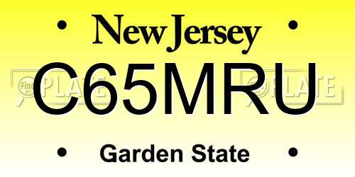 C65MRU New Jersey License Plate