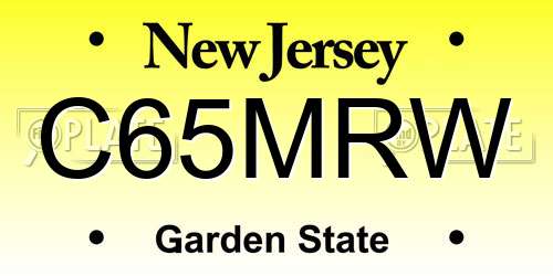 C65MRW New Jersey License Plate