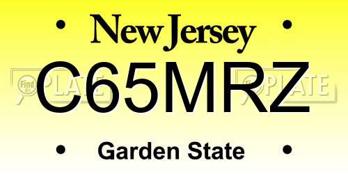 C65MRZ New Jersey License Plate