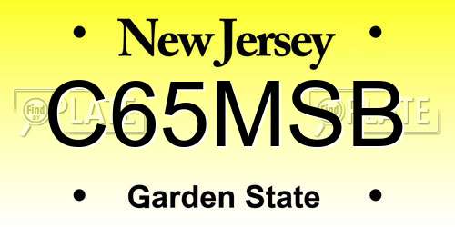 C65MSB New Jersey License Plate