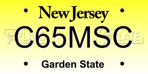 C65MSC New Jersey License Plate