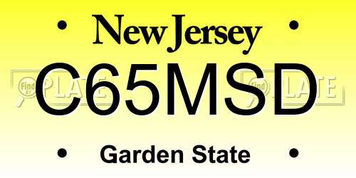 C65MSD New Jersey License Plate