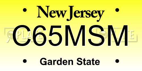 C65MSM New Jersey License Plate