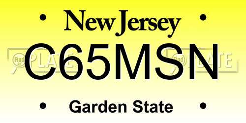 C65MSN New Jersey License Plate