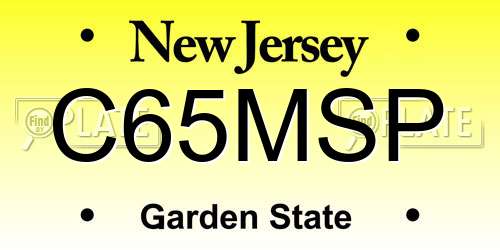 C65MSP New Jersey License Plate