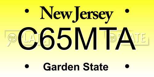C65MTA New Jersey License Plate