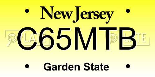 C65MTB New Jersey License Plate