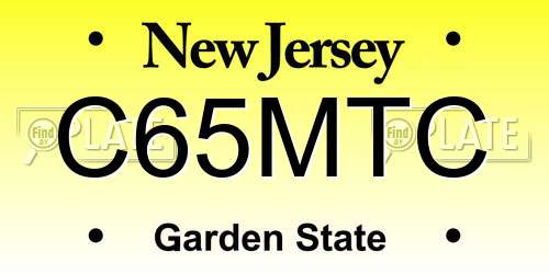 C65MTC New Jersey License Plate