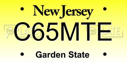 C65MTE New Jersey License Plate