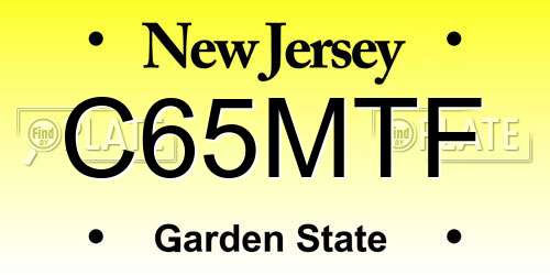 C65MTF New Jersey License Plate