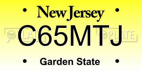 C65MTJ New Jersey License Plate