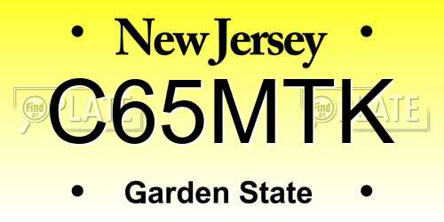 C65MTK New Jersey License Plate