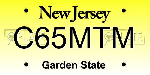 C65MTM New Jersey License Plate
