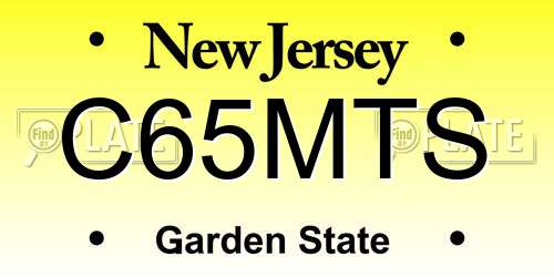 C65MTS New Jersey License Plate