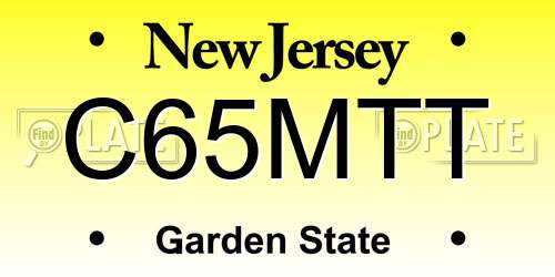 C65MTT New Jersey License Plate