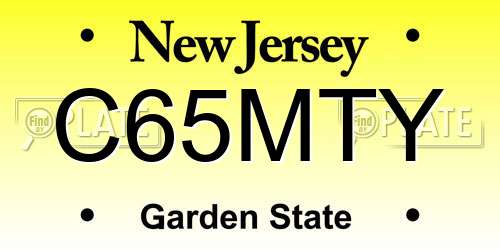 C65MTY New Jersey License Plate