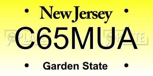 C65MUA New Jersey License Plate