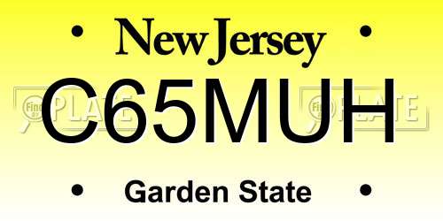 C65MUH New Jersey License Plate
