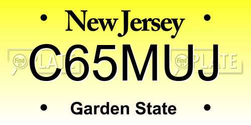 C65MUJ New Jersey License Plate