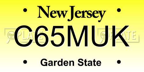 C65MUK New Jersey License Plate