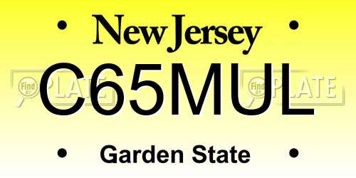 C65MUL New Jersey License Plate