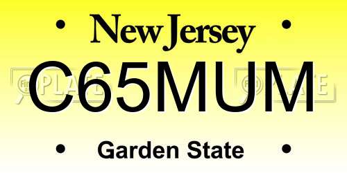 C65MUM New Jersey License Plate